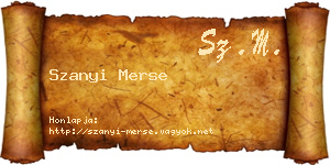 Szanyi Merse névjegykártya